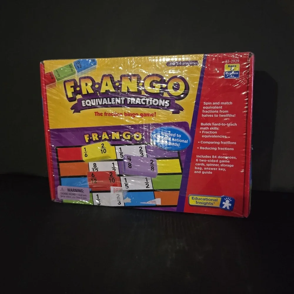 NEW Frango Fractions The Fraction‎ Bingo Game COMPLETE Educational Homeschool